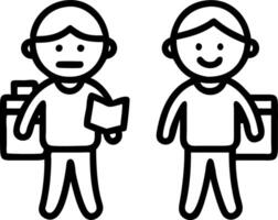 Cheerful diverse schoolchildren pose in classroom holding notebooks and backpacks smiling happily after school reopening embodying diversity and back to school concept Set 3 vector
