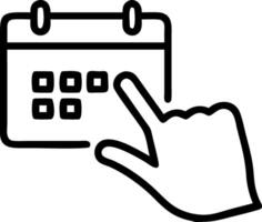 Calendar Planning A hand interacting with a floating calendar showing highlighted dates representing calendar planning in a digital workspace Set 2 vector