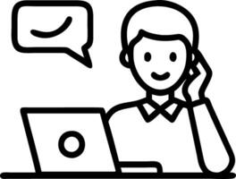 Busy happy young Latin business man talking on phone using laptop computer in office Smiling hispanic businessman making call on mobile cellphone consulting client having work con vector