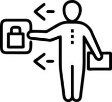 Businessman visualizing family and travel insurance options using advanced holographic systems vector