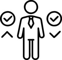 Businessman using holographic check and cross tools to validate approvals and rejections vector