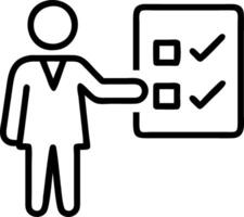 Businessman selecting checkbox hologram next to user profile holographic screen vector