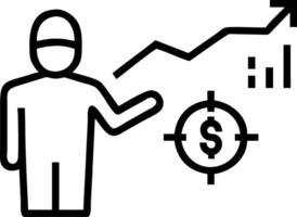 Businessman monitoring cost efficiency and profit margins using a holographic analytics interface vector