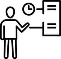 Businessman monitoring project timelines and comparing progress using a holographic project tracking tool vector