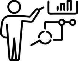 Businessman pointing at futuristic infographic with graphs icons and innovation symbols vector