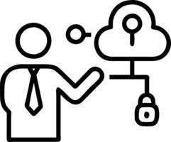 Businessman interacts with SASE icons on digital interface representing secure access service edge technology cloud security network management and cybersecurity solutions concept Set 3 vector