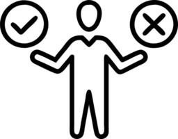 Businessman making decisions with a holographic interface for check and cross validation vector