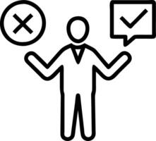 Businessman making decisions using a holographic check and cross validation interface vector