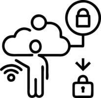 Businessman interacts with SASE icons on digital interface representing secure access service edge technology cloud security network management and cybersecurity solutions concept Set 5 vector