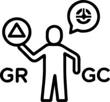 Businessman interacts with GRC icons on digital interface representing governance risk management compliance and business ethics in organizational management Set 4 vector