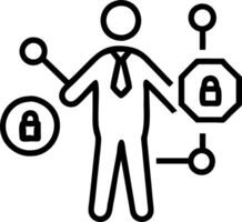 Businessman holding holographic Zero Trust security model interface surrounded by cybersecurity network access security icons symbolizing Zero Trust principles and secure network i vector