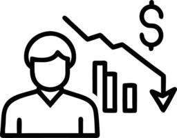 Businessman focuses on declining cost chart with financial icons representing cost reduction financial efficiency budgeting strategy and economic analysis Set 4 vector