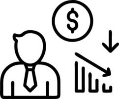 Businessman focuses on declining cost chart with financial icons representing cost reduction financial efficiency budgeting strategy and economic analysis Set 3 vector