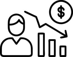 Businessman focuses on declining cost chart with financial icons representing cost reduction financial efficiency budgeting strategy and economic analysis Set 2 vector
