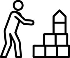 Businessman building a strategy pyramid with holographic blocks representing industries and growth sectors vector