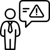 Businessman assessing risk management scenarios using a holographic alert and notification interface vector