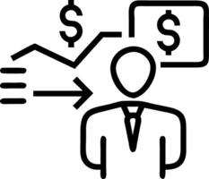 Businessman analyzing cost reductions and financial planning using advanced holographic interfaces vector