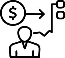 Business professional tracking cost reductions and investments using holographic monetary visualization systems vector