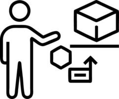 Business professional presenting procurement workflows and supply chain management using holographic systems vector