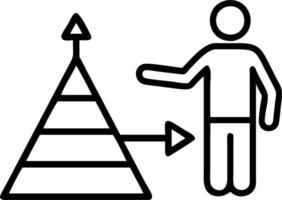 Business professional presenting holographic pyramid for growth and hierarchy planning vector