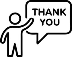 Business professional presenting a Thank You message through advanced holographic communication systems vector