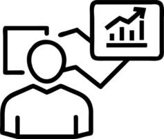 Business professional monitoring financial assets using holographic tools for strategic allocation vector