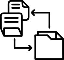 Business professional organizing and tracking digital documents using a holographic file management system vector