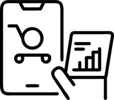 Business professional managing shopping cart and consumer trends using a holographic mobile interface vector