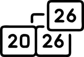 Business professional creating annual strategies using holographic blocks marked 2026 and 2026 vector