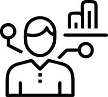 Business professional analyzing customer profiles using holographic systems for strategic growth vector