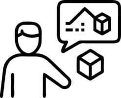 Business professional analyzing assets using a holographic interface with asset categories vector