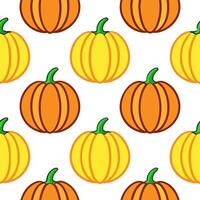 Bright autumn harvest seamless pattern with colorful pumpkins squashes and gourds for a festive fall look vector