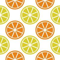 Bright citrus fruits seamless tile pattern with oranges lemons and limes in vibrant shades vector
