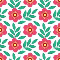 Bright spring floral seamless pattern with bold petals and vibrant greens for energetic lively designs Set 2 vector