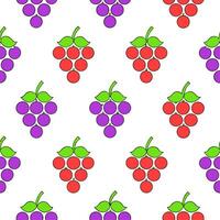 Bright juicy grapes seamless tile pattern with green purple and red hues for a refreshing summer touch vector