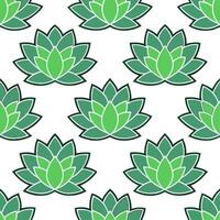 Bold succulent plants seamless tile pattern with varying shades of green and geometric shapes vector