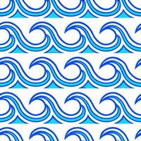 Bold summer waves seamless pattern with vibrant crashing waves and high contrast colors for energetic designs vector
