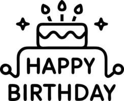 Birthday cake with Happy Birthday message elegant gold lettering decoration party vector