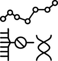 Biotechnology molecular structure background featuring DNA strands and graphs highlighting molecular technology vector