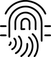 Biometric security holographic fingerprint icon with glowing digital effects representing biometric security in a digital security interface vector
