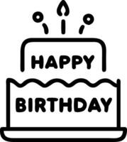 Birthday cake with a Happy Birthday message and decoration party on blue background vector