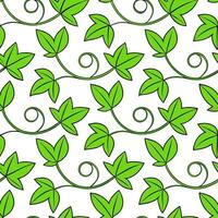 Beautiful spring vine and ivy seamless tile pattern with twisting green tendrils and vibrant leaves vector