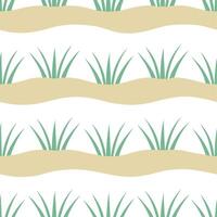 Beach dunes and coastal grasses seamless tile pattern with soft natural hues and a serene atmosphere vector