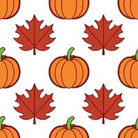 Autumn seamless pattern with apples pumpkins and fall leaves for a warm and inviting harvest design vector