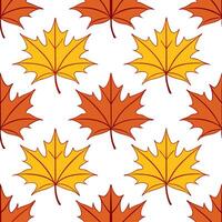 Autumn leaves seamless pattern with falling leaves and wind swept textures for a dynamic natural look vector