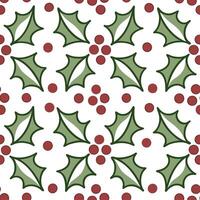 Autumn berries and vines seamless tile pattern with deep reds and vibrant greens vector