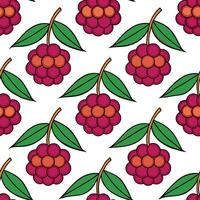 Autumn berries seamless tile pattern with rich reds purples and earthy tones vector