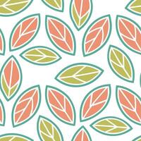 Artistic spring leaves seamless pattern with abstract interpretations of leaves and bright spring hues for creative designs vector