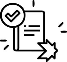 Approval workflow depicted by a glowing checkmark and cross hovering above document icons within a digital approval system vector