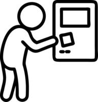 Arranging tablet in dim corner planning passive income with print on demand finalizing unique designs analyzing color schemes vector